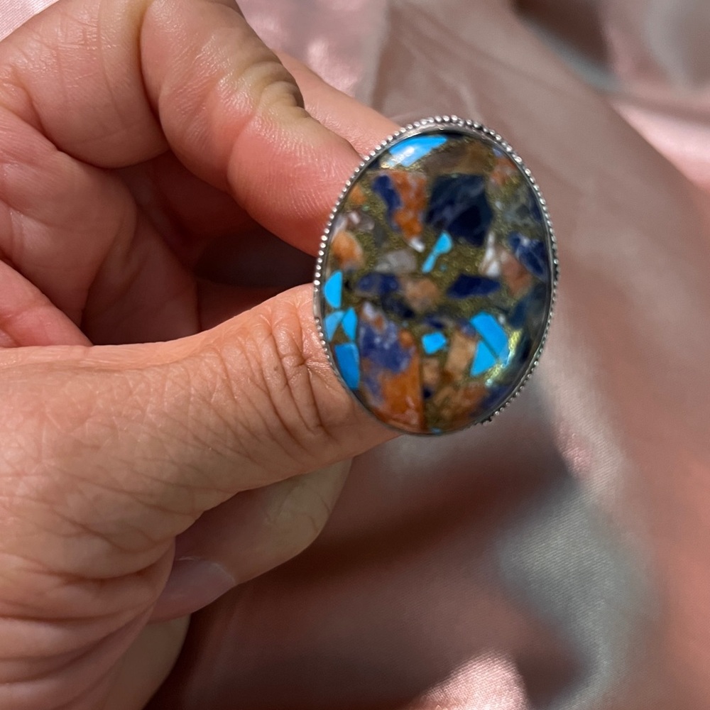 Spiny Oyster Turquoise Ring - The stone of strength and courage